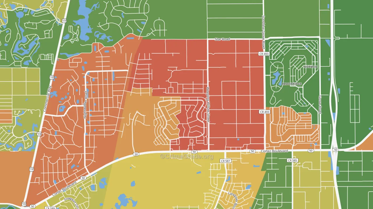 High Point, FL Map of Drug-Related Crime Rates