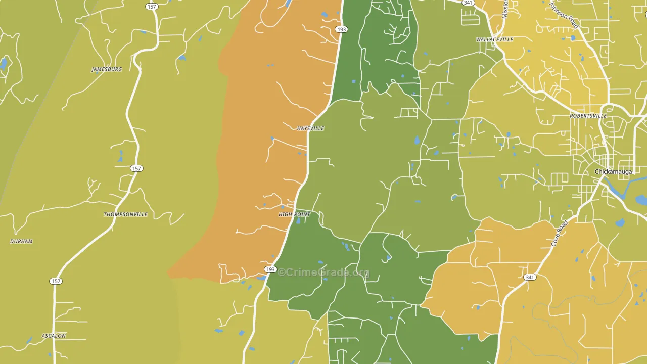 High Point, GA Map of Drug-Related Crime Rates