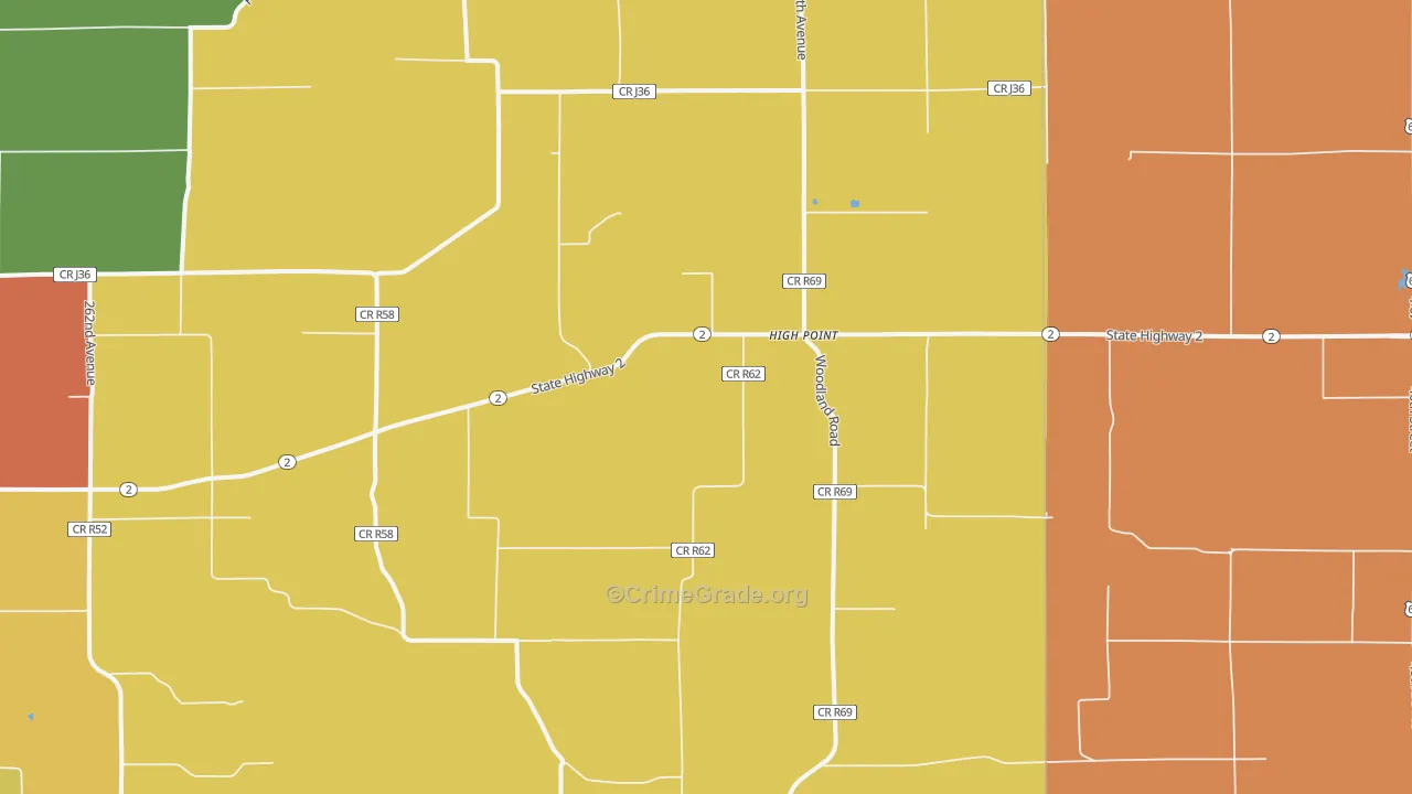 High Point, IA Map of Drug-Related Crime Rates