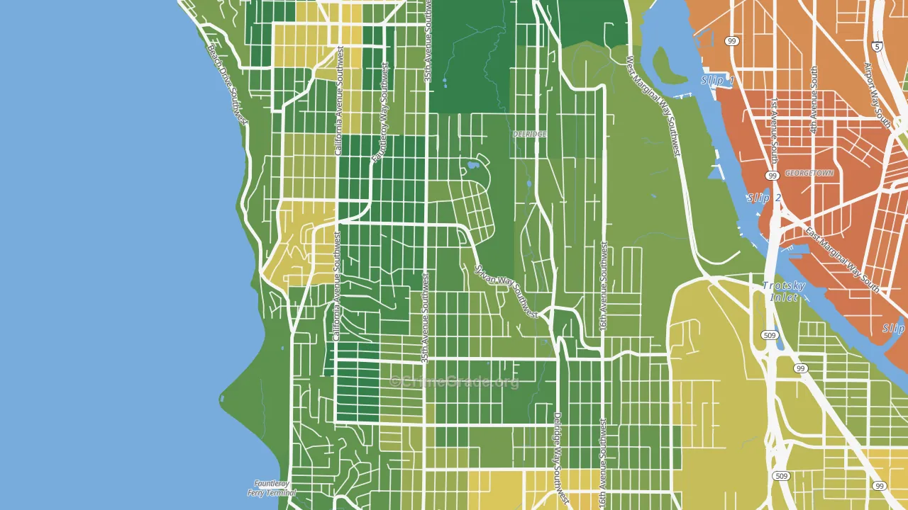 High Point, Seattle, WA Map of Drug-Related Crime Rates