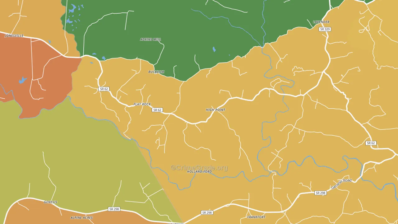 High Point, TN Map of Drug-Related Crime Rates