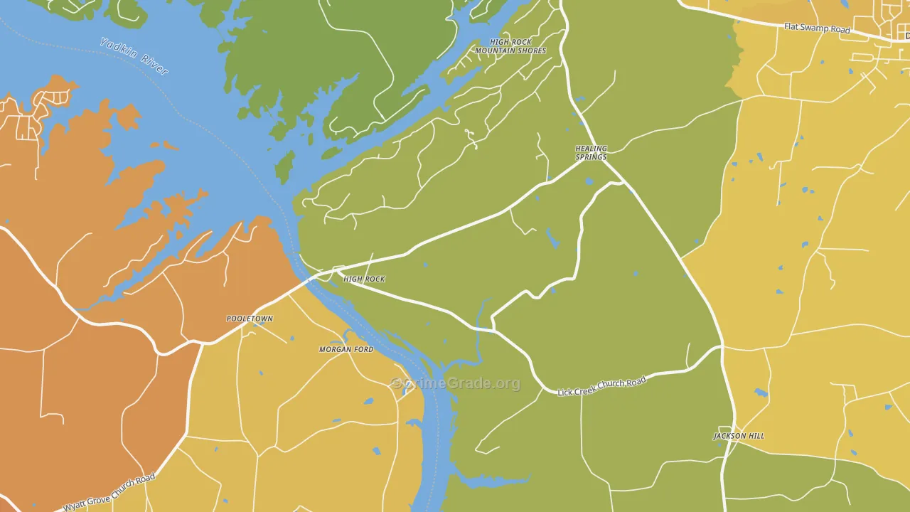 High Rock, NC Map of Drug-Related Crime Rates