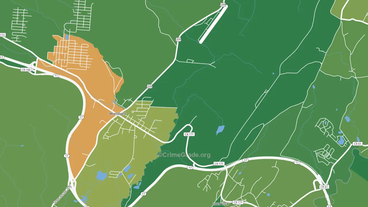 High View, NY Map of Drug-Related Crime Rates