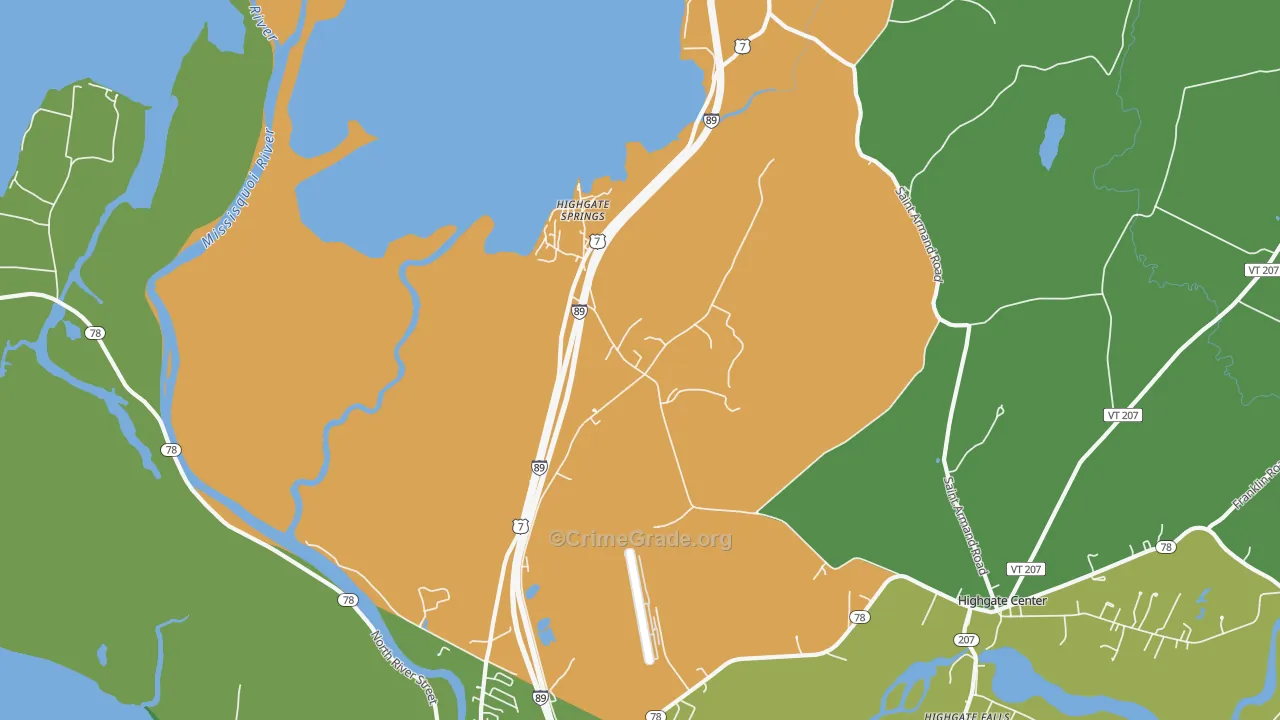 Highgate Springs, VT Map of Drug-Related Crime Rates