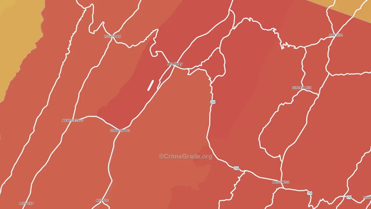 Highland County, VA Map of Drug-Related Crime Rates