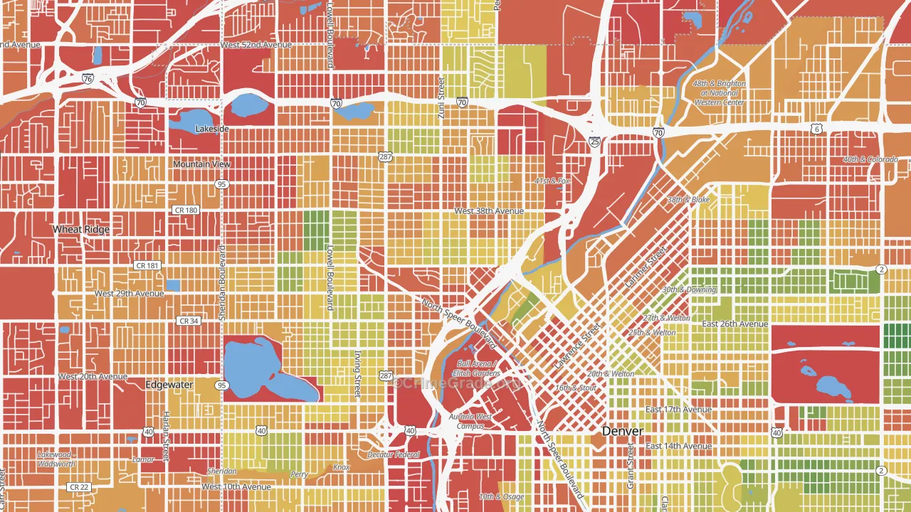 Highland, Denver, CO Map of Drug-Related Crime Rates