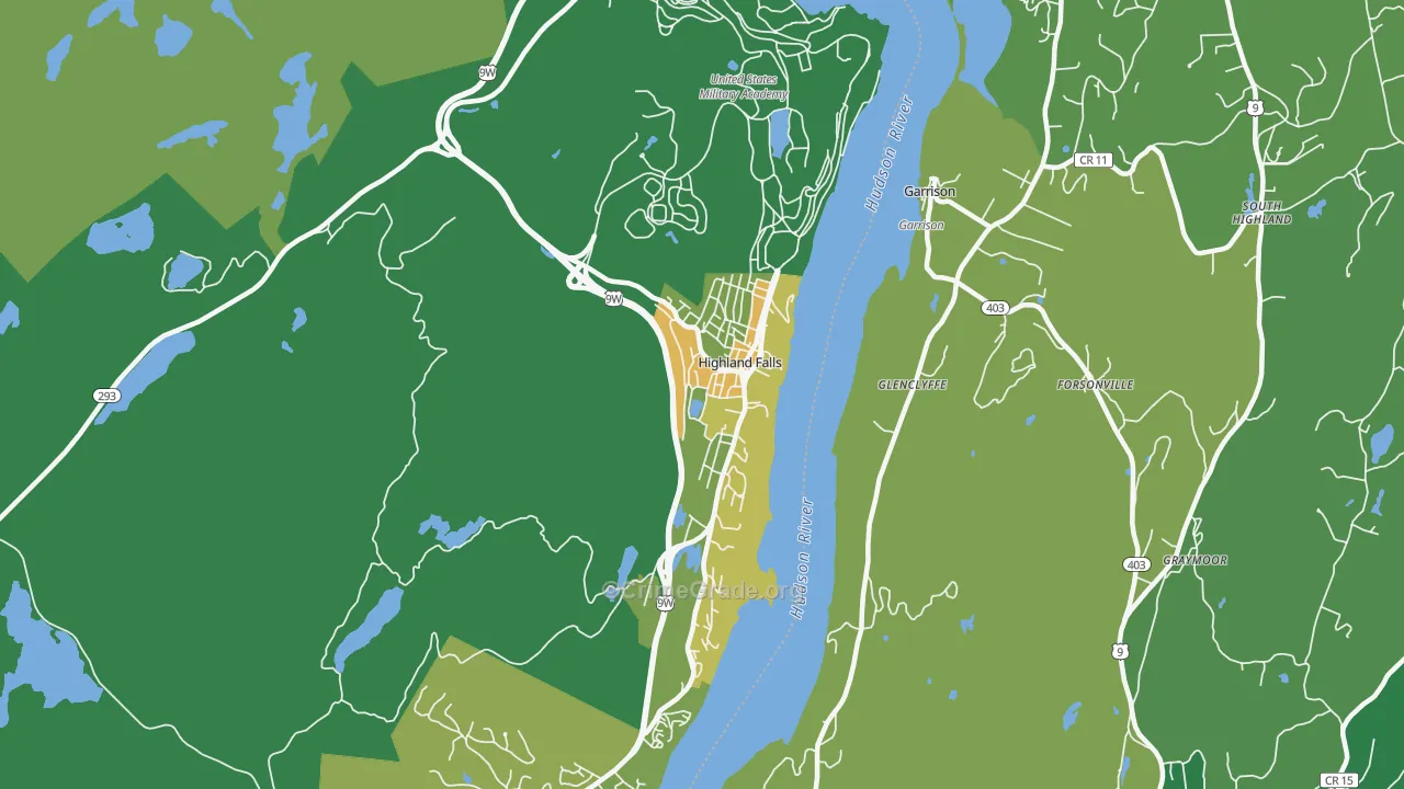 Highland Falls, NY Map of Drug-Related Crime Rates