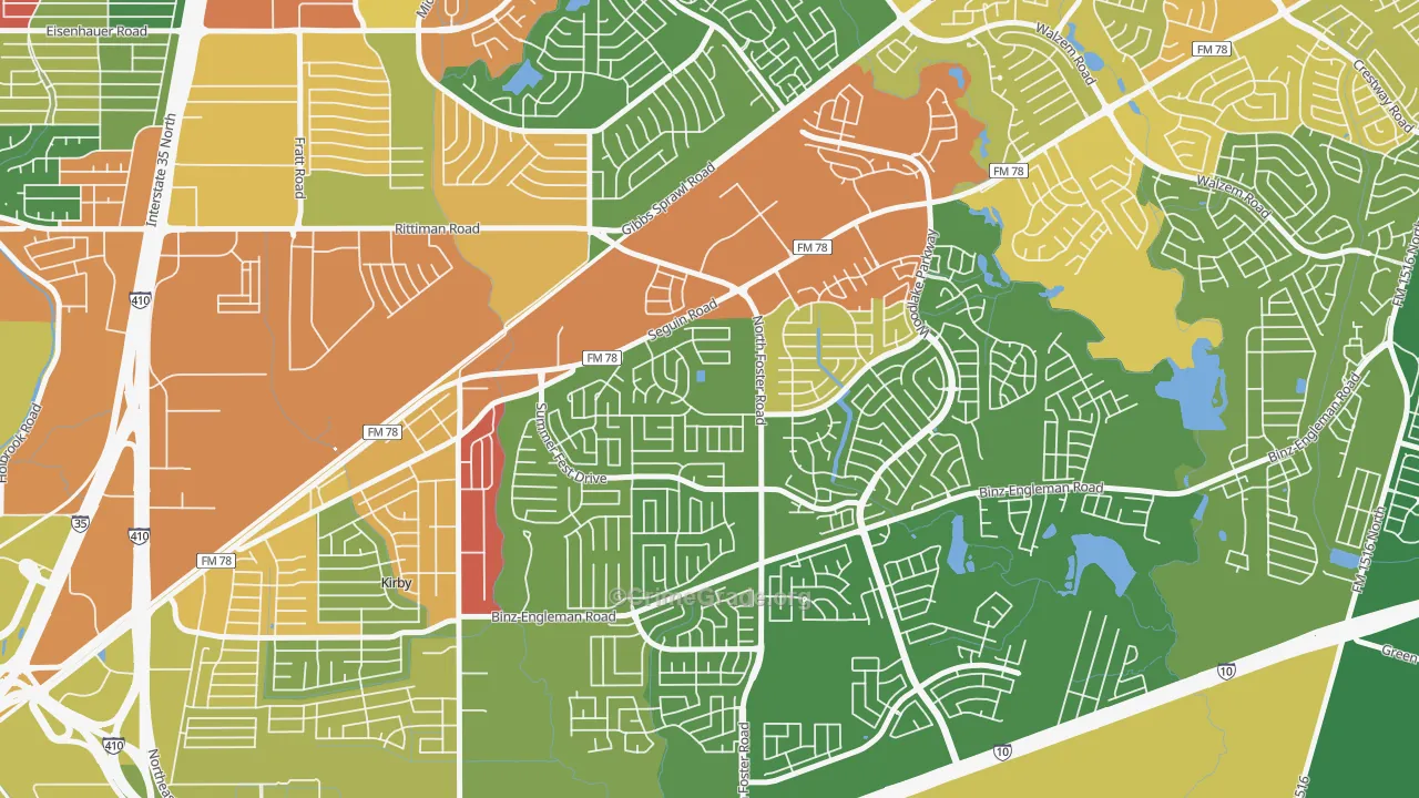 Highland Farms-San Antonio, San Antonio, TX Map of Drug-Related Crime Rates