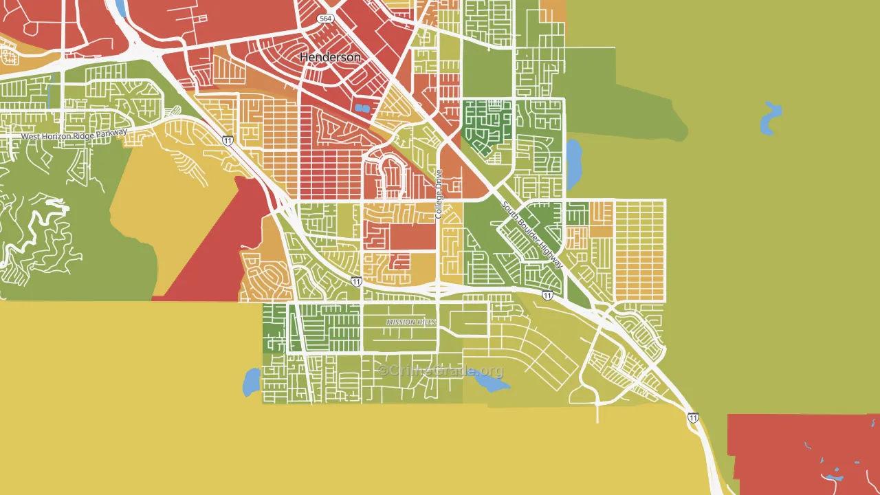 Highland Hills, Henderson, NV Map of Drug-Related Crime Rates