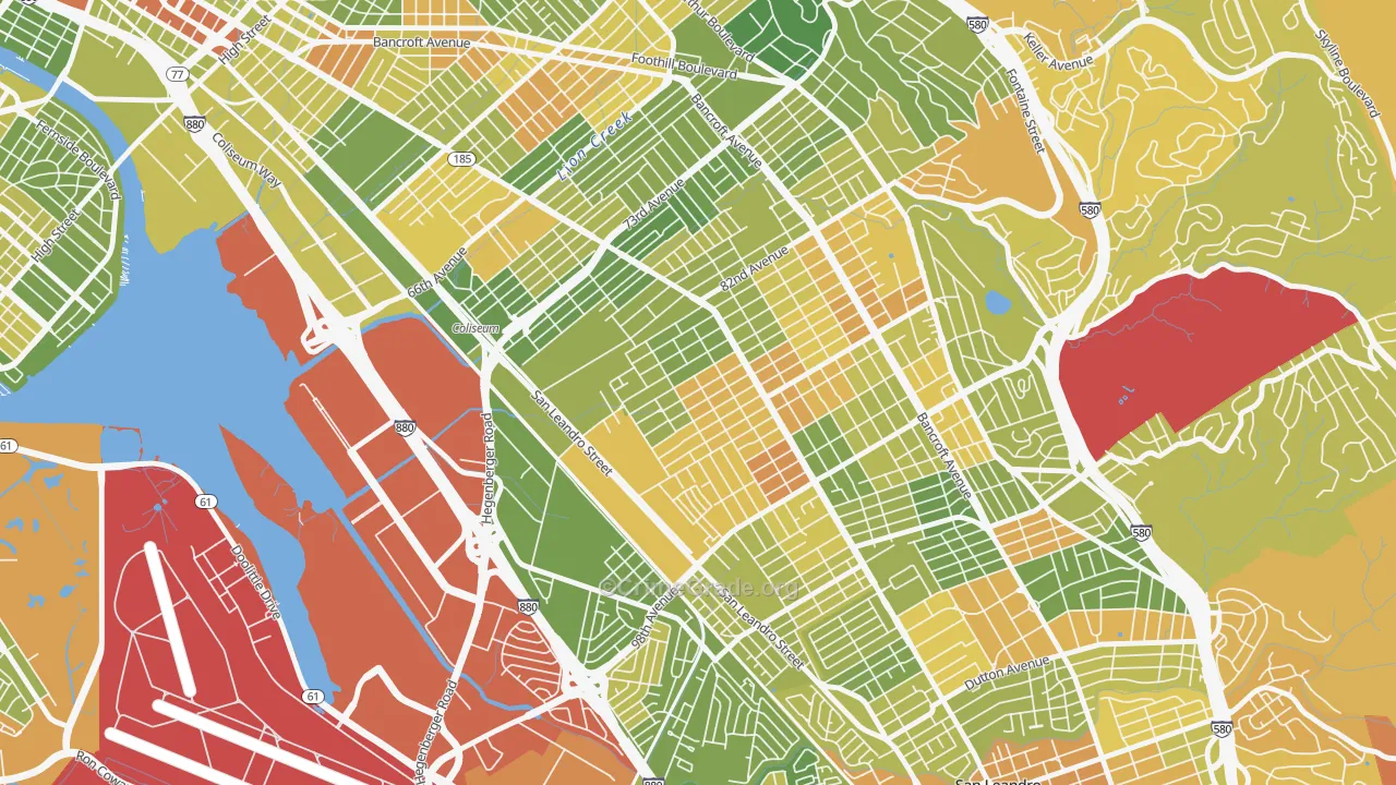 Highland, Oakland, CA Map of Drug-Related Crime Rates