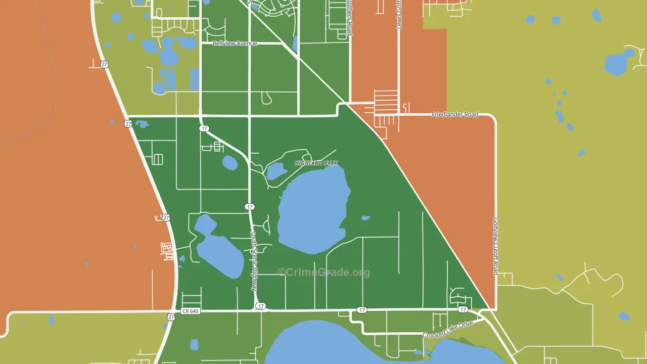Highland Park, FL Map of Drug-Related Crime Rates