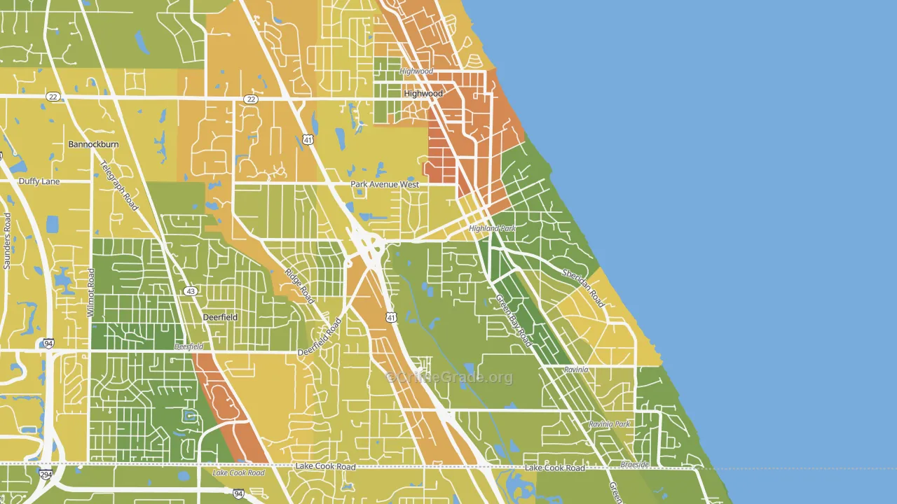 Highland Park, IL Map of Drug-Related Crime Rates