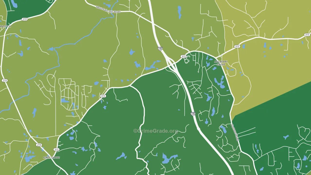 Highland Pines, GA Map of Drug-Related Crime Rates