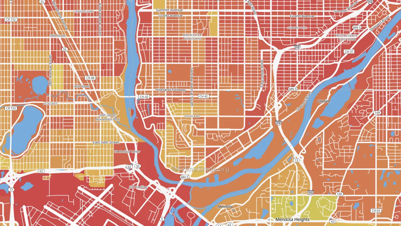 Highland, St. Paul, MN Map of Drug-Related Crime Rates