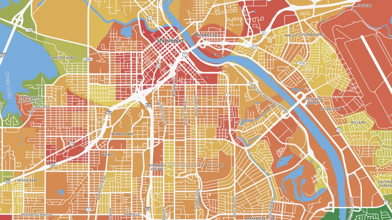 Highland-Stoner Hill, Shreveport, LA Map of Drug-Related Crime Rates