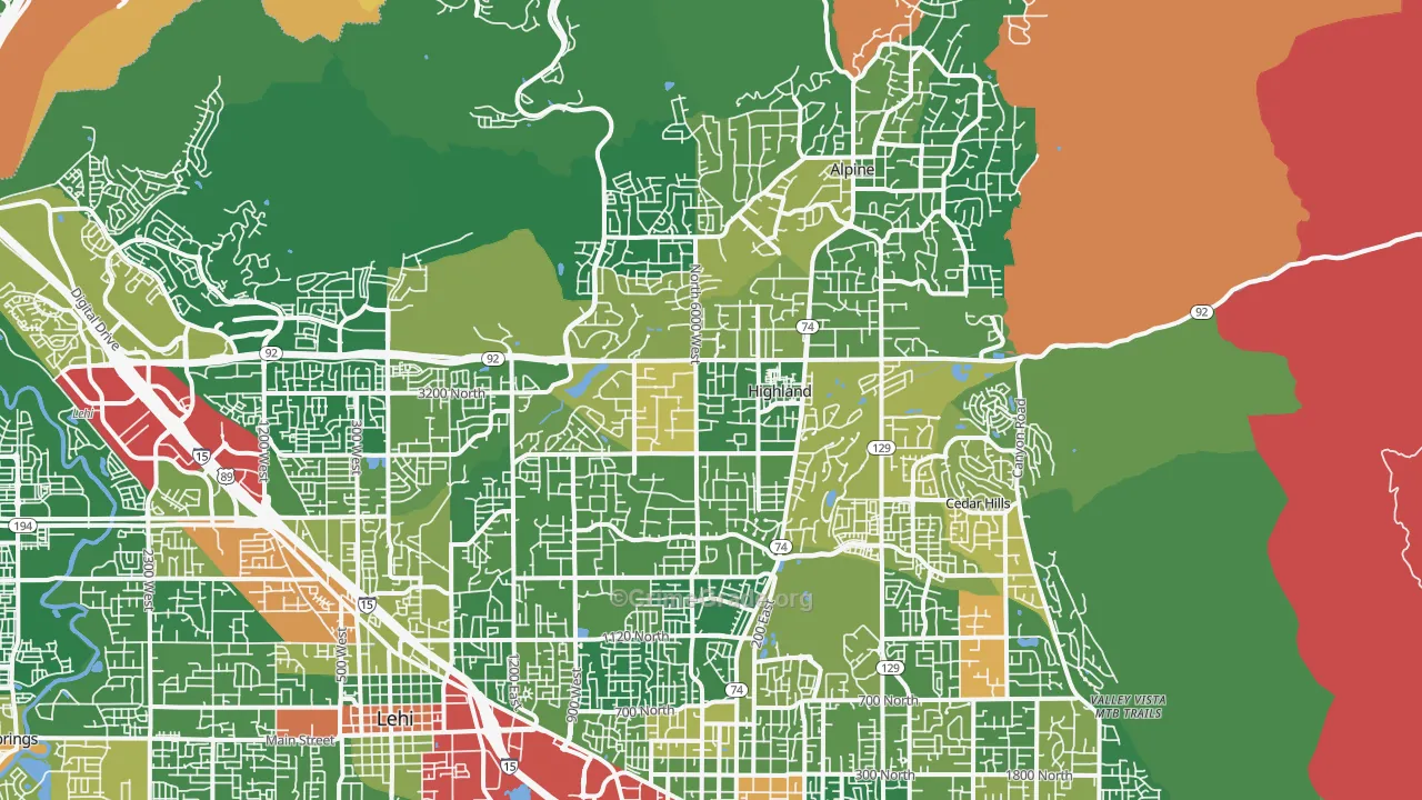 Highland, UT Map of Drug-Related Crime Rates