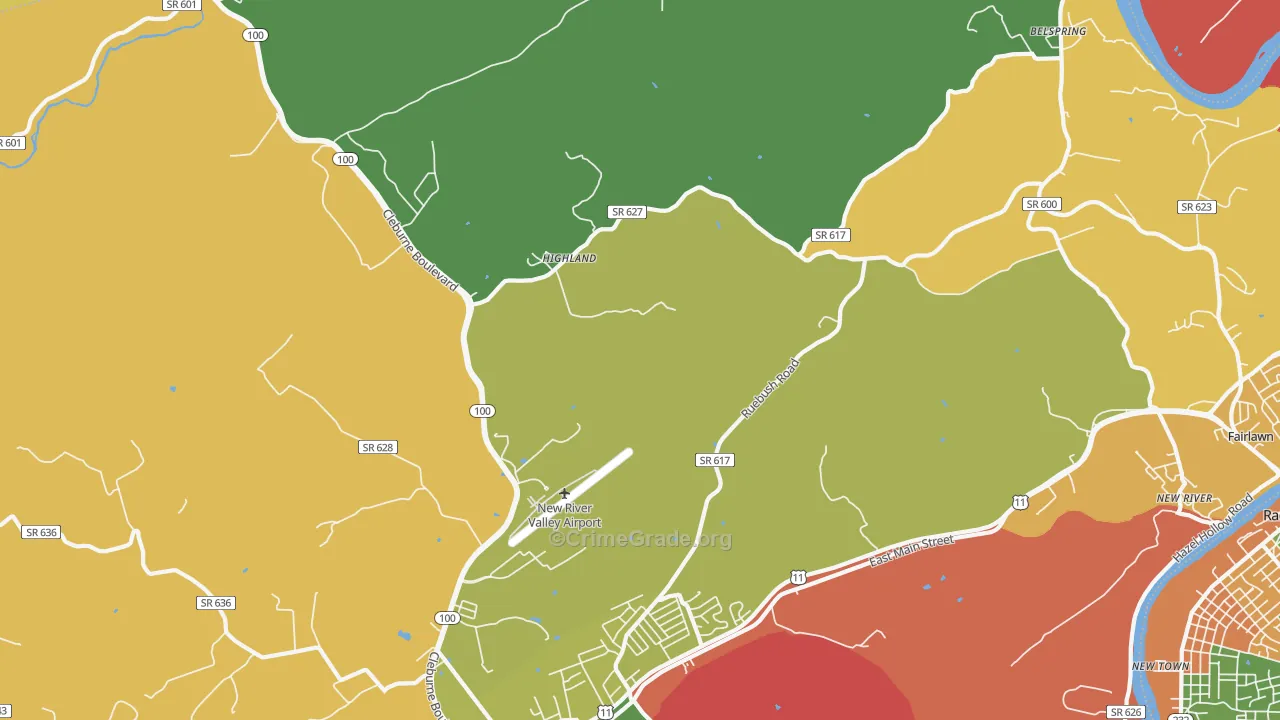 Highland, VA Map of Drug-Related Crime Rates