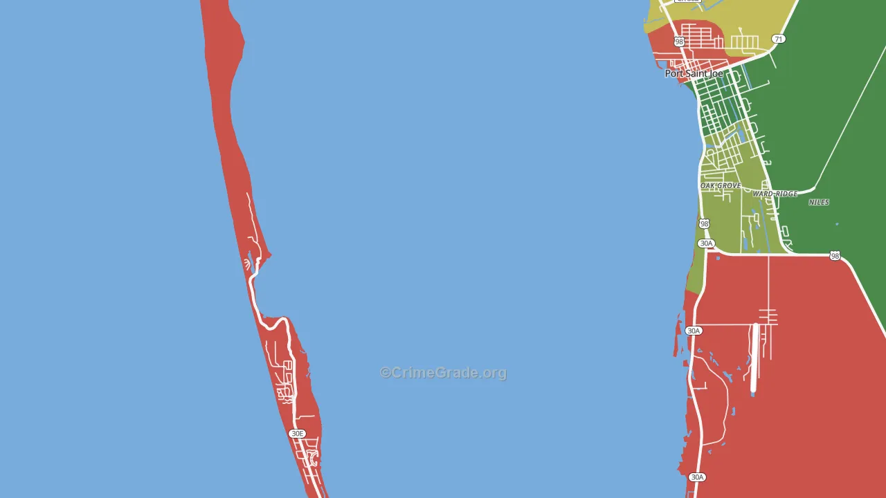 Highland View, FL Map of Drug-Related Crime Rates