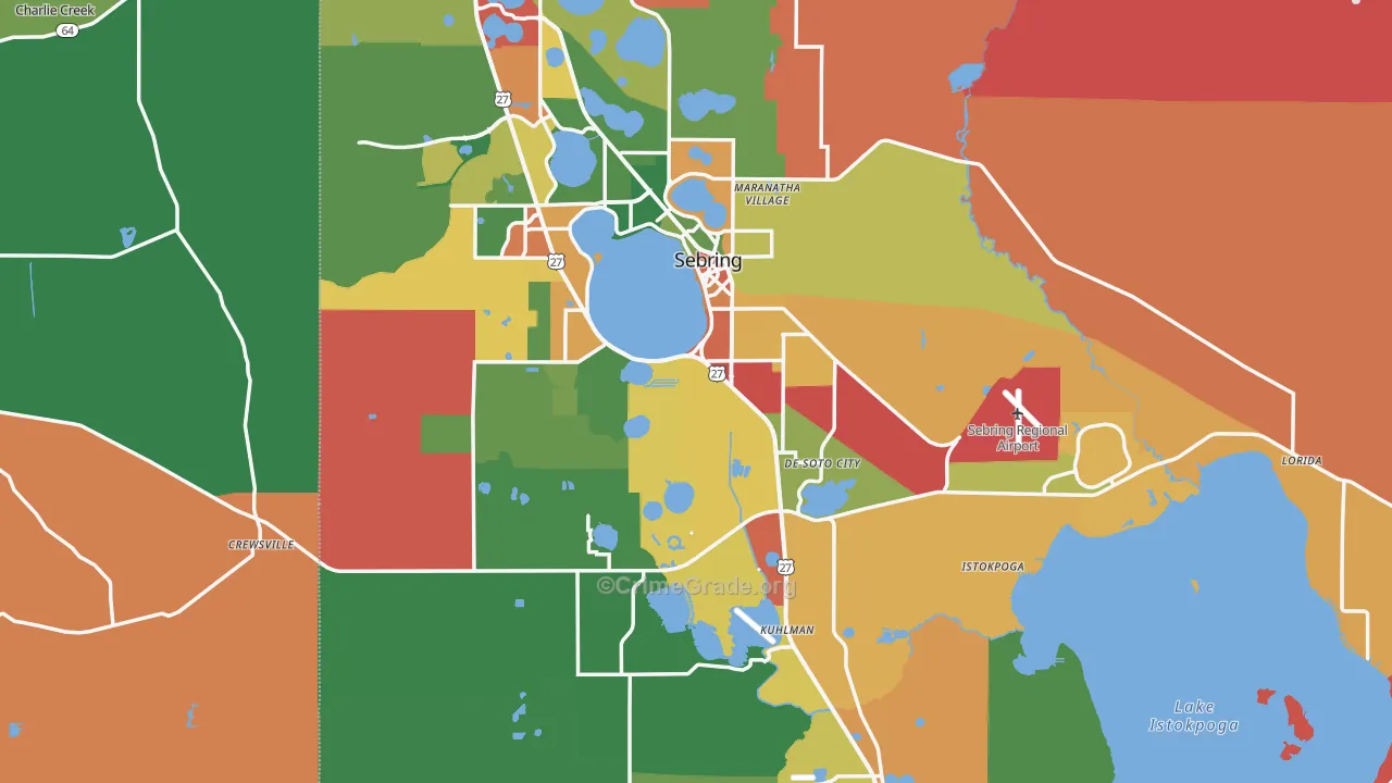 Highlands County, FL Map of Drug-Related Crime Rates