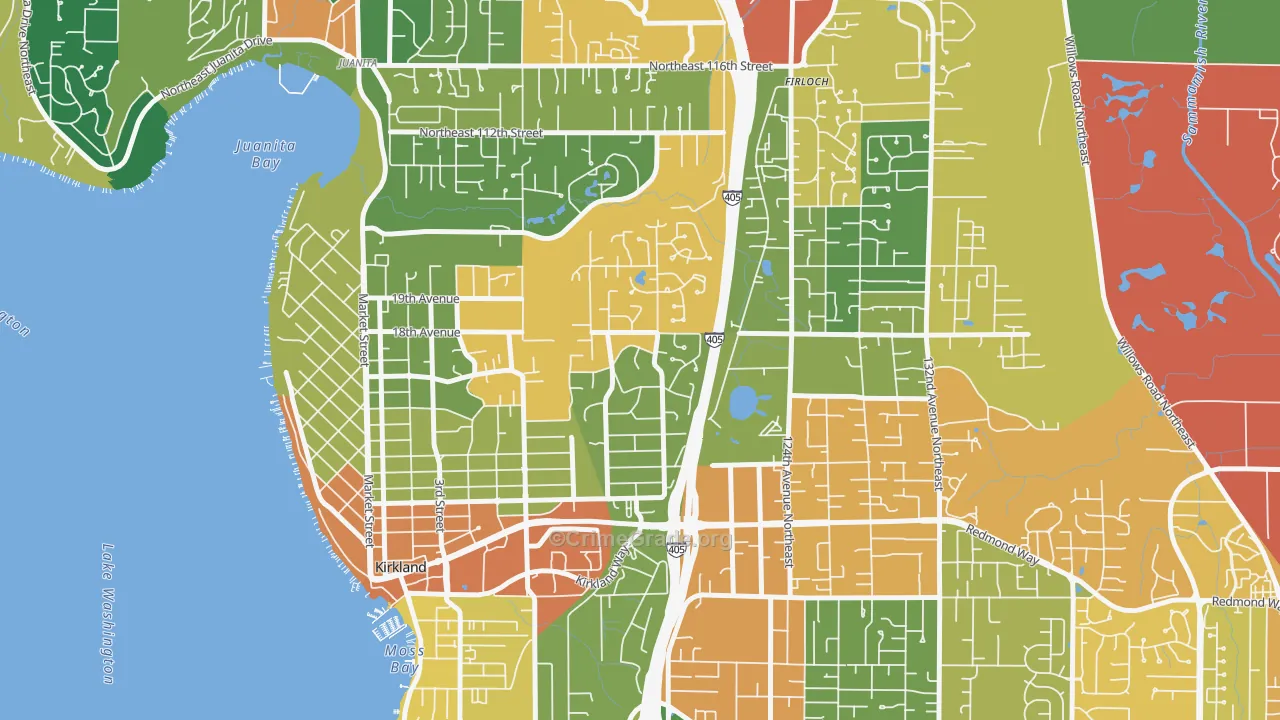 Highlands-Kirkland, Kirkland, WA Map of Drug-Related Crime Rates