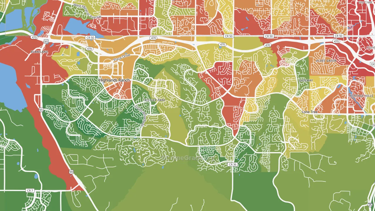 Highlands Ranch, CO Map of Drug-Related Crime Rates