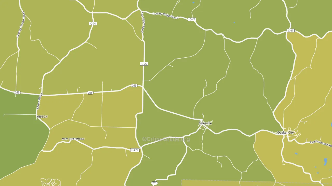 Highlandtown, OH Map of Drug-Related Crime Rates