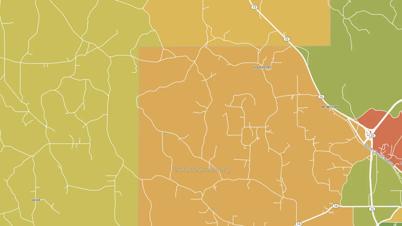 Highpoint, MS Map of Drug-Related Crime Rates