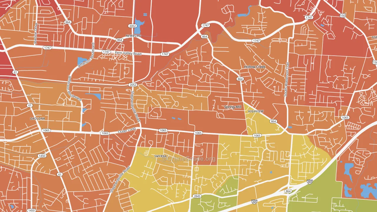 Highview, Louisville, KY Map of Drug-Related Crime Rates