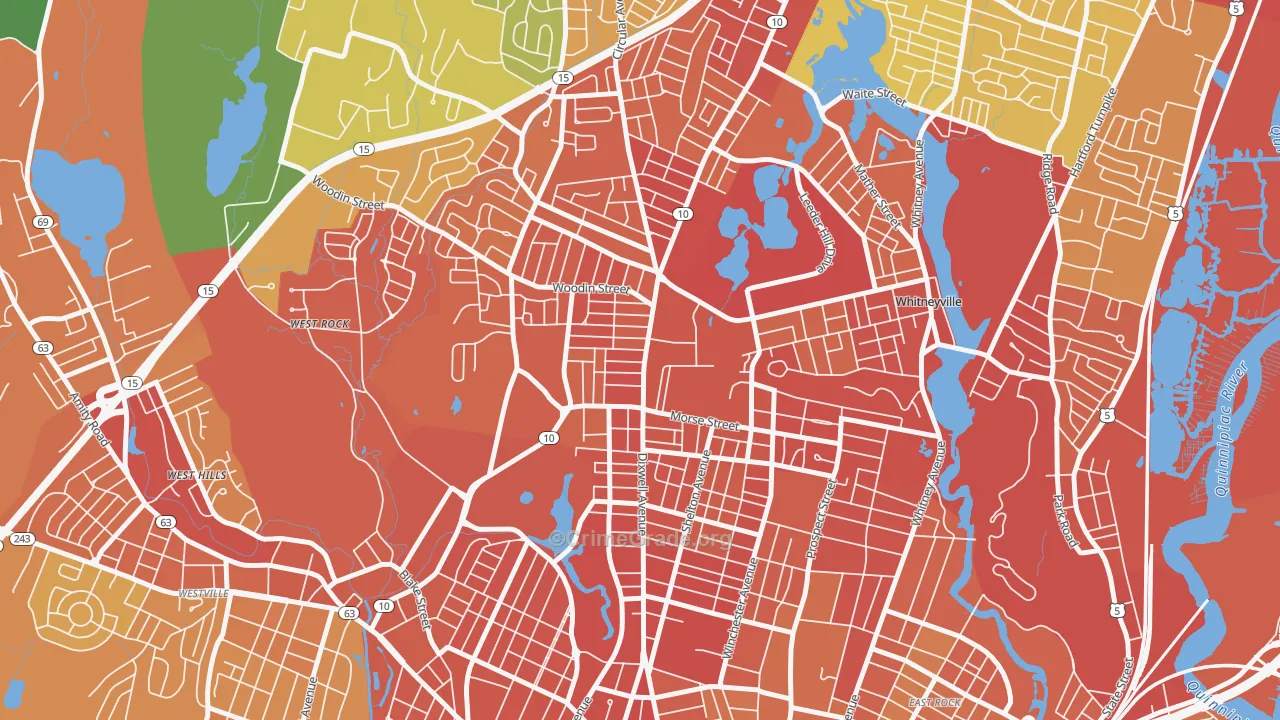Highwood, Hamden, CT Map of Drug-Related Crime Rates
