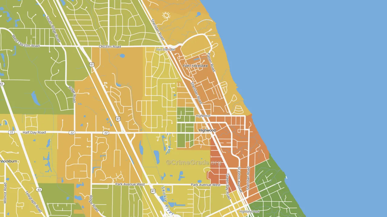 Highwood, IL Map of Drug-Related Crime Rates