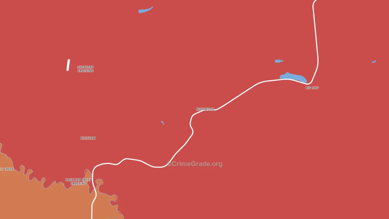 Highwood, MT Map of Drug-Related Crime Rates