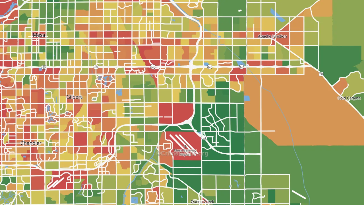 Higley, AZ Map of Drug-Related Crime Rates