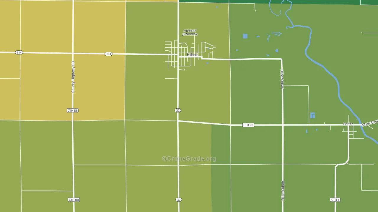 Hilbert Junction, WI Map of Drug-Related Crime Rates