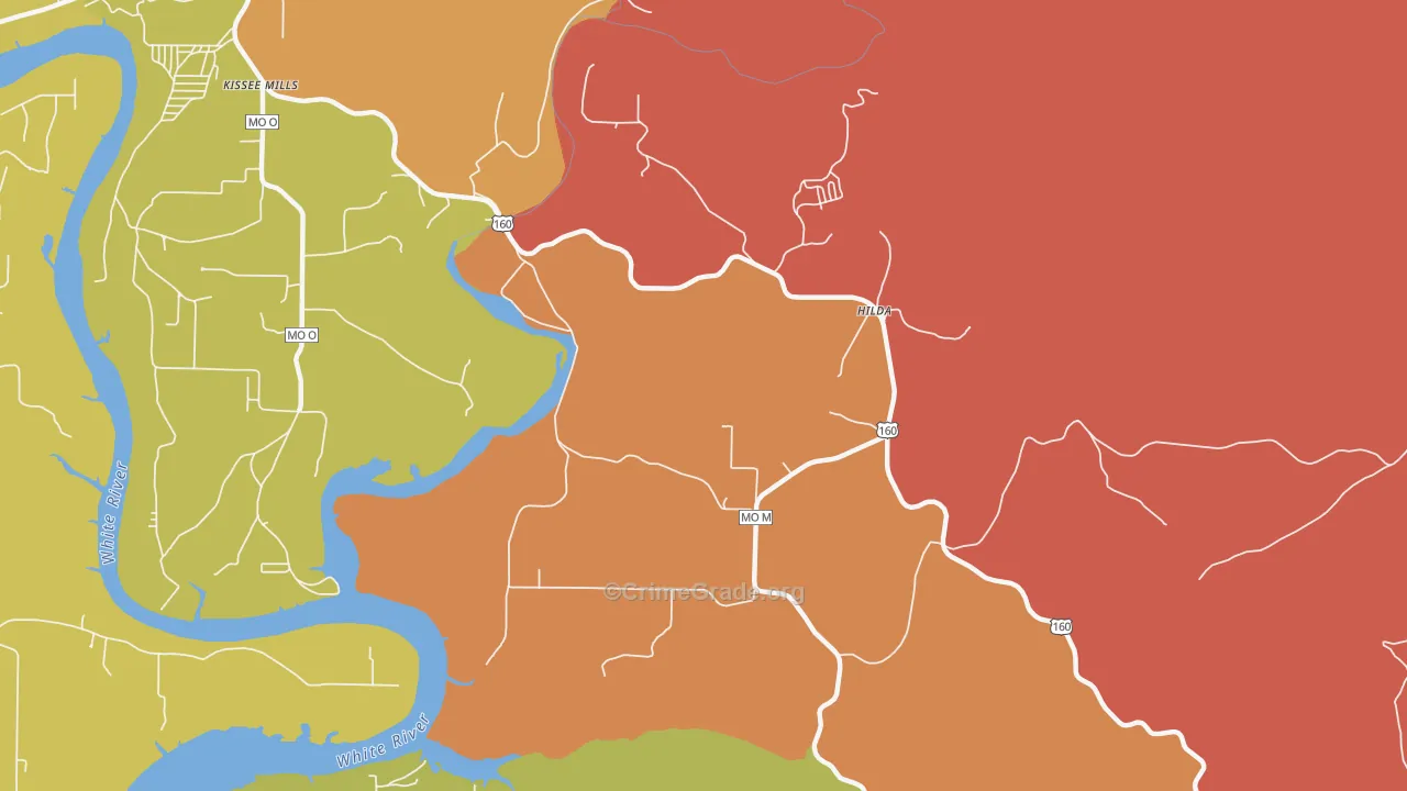 Hilda, MO Map of Drug-Related Crime Rates