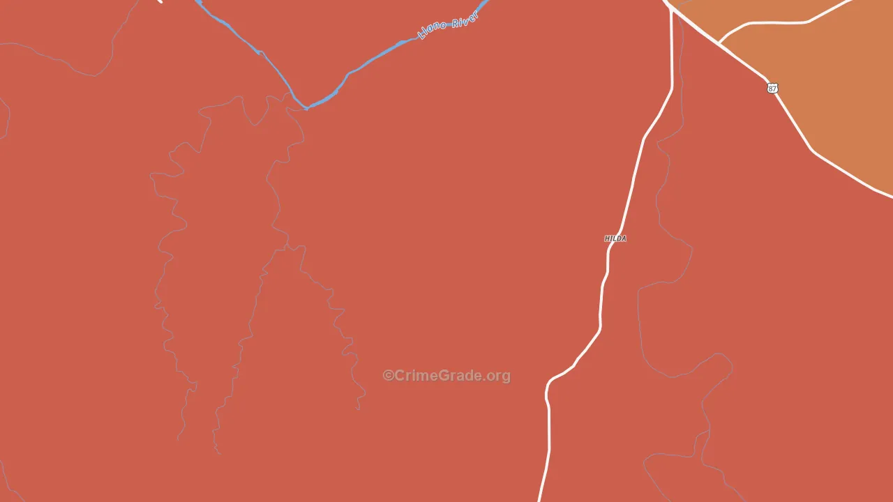 Hilda, TX Map of Drug-Related Crime Rates
