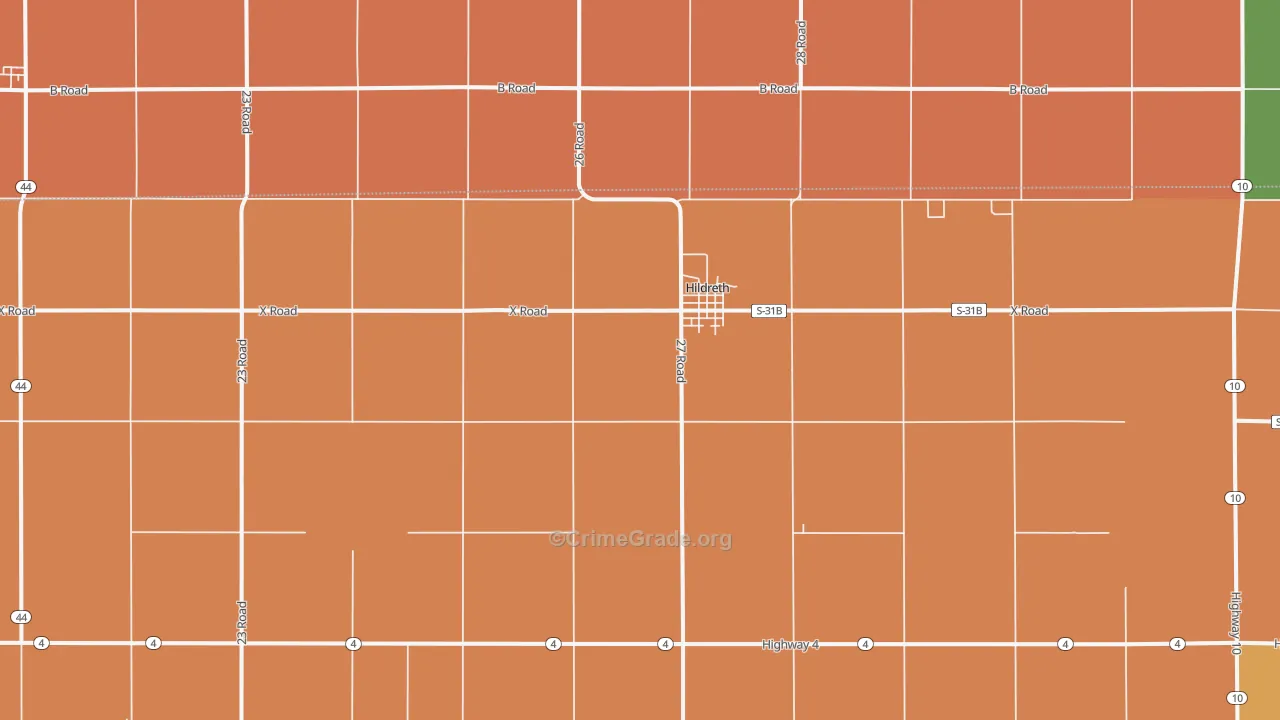 Hildreth, NE Map of Drug-Related Crime Rates
