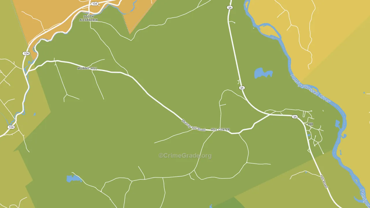 Hill Center, NH Map of Drug-Related Crime Rates