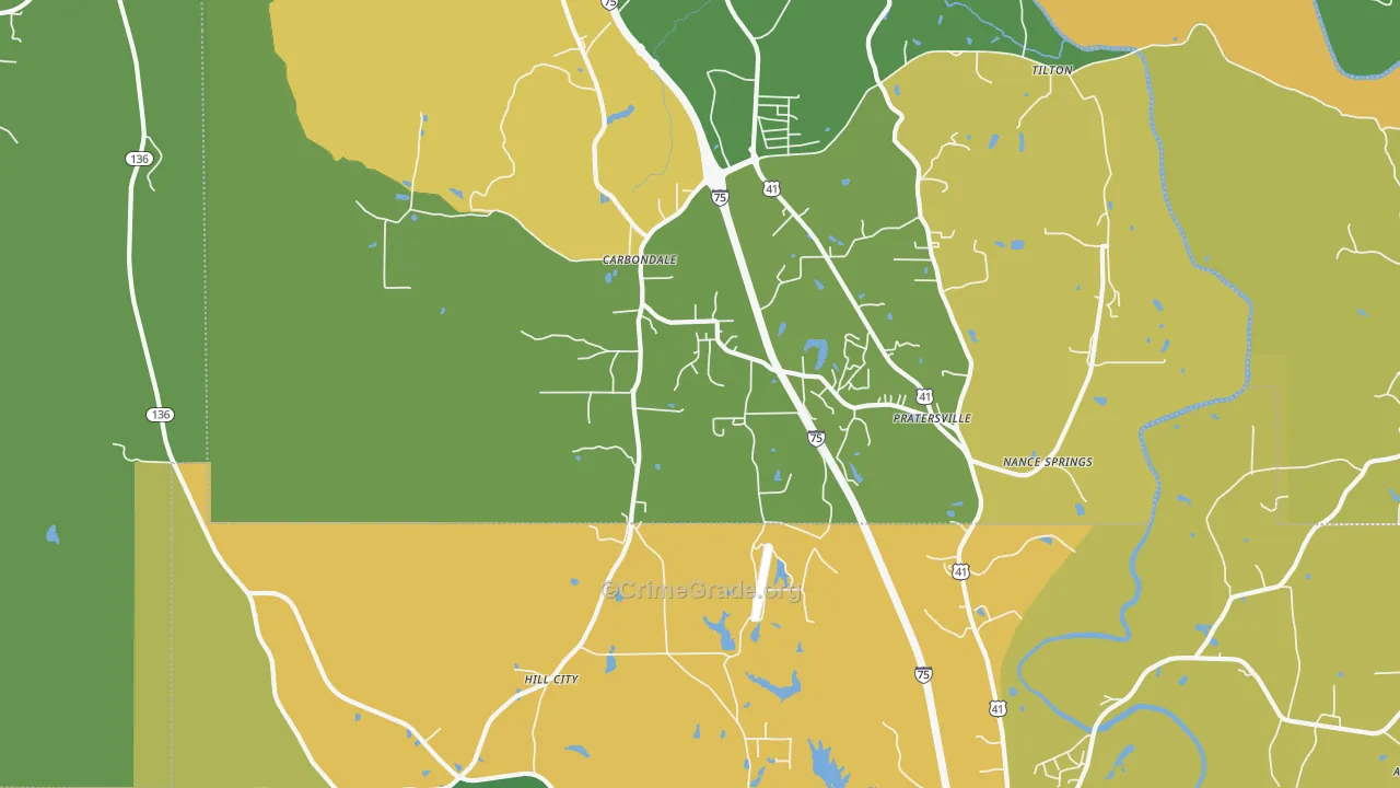 Hill City, GA Map of Drug-Related Crime Rates