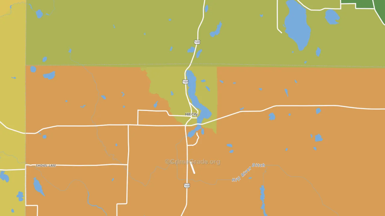 Hill City, MN Map of Drug-Related Crime Rates