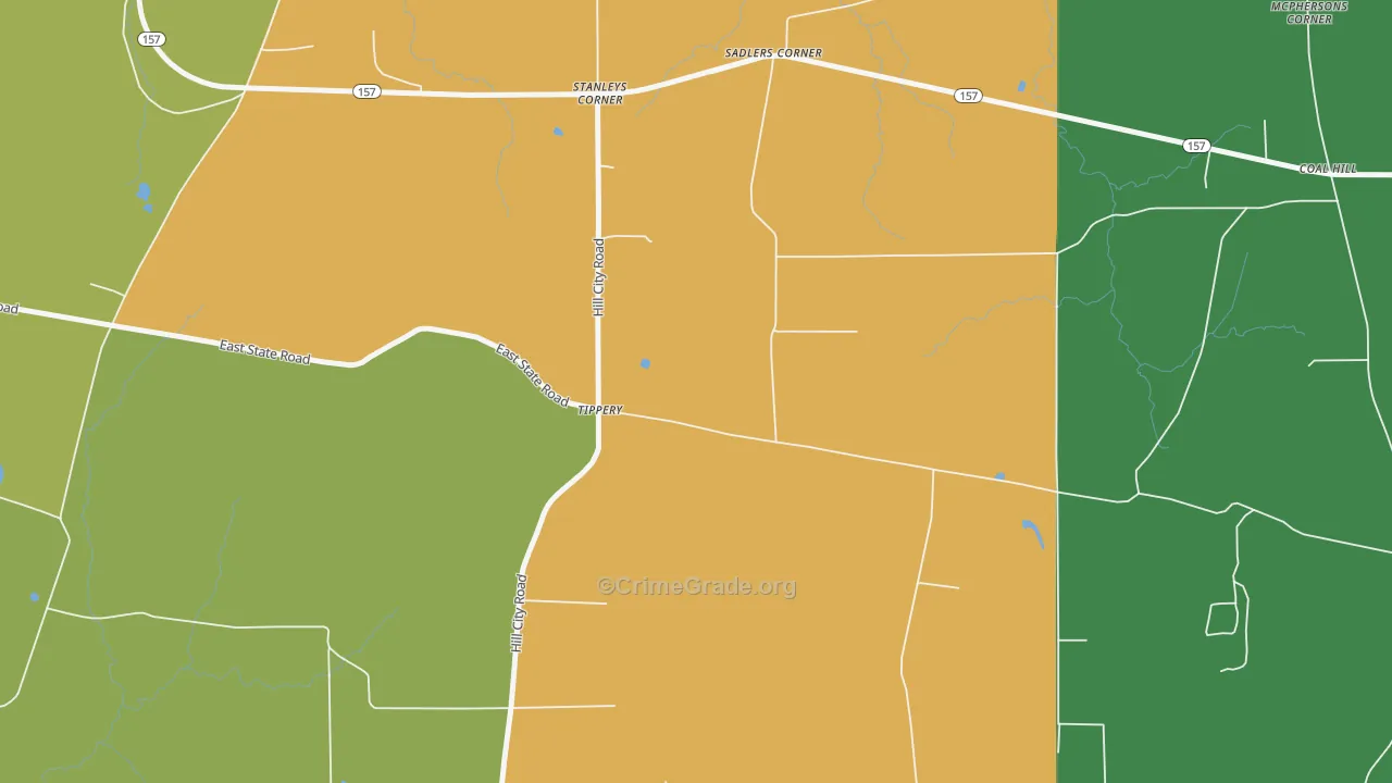 Hill City, PA Map of Drug-Related Crime Rates