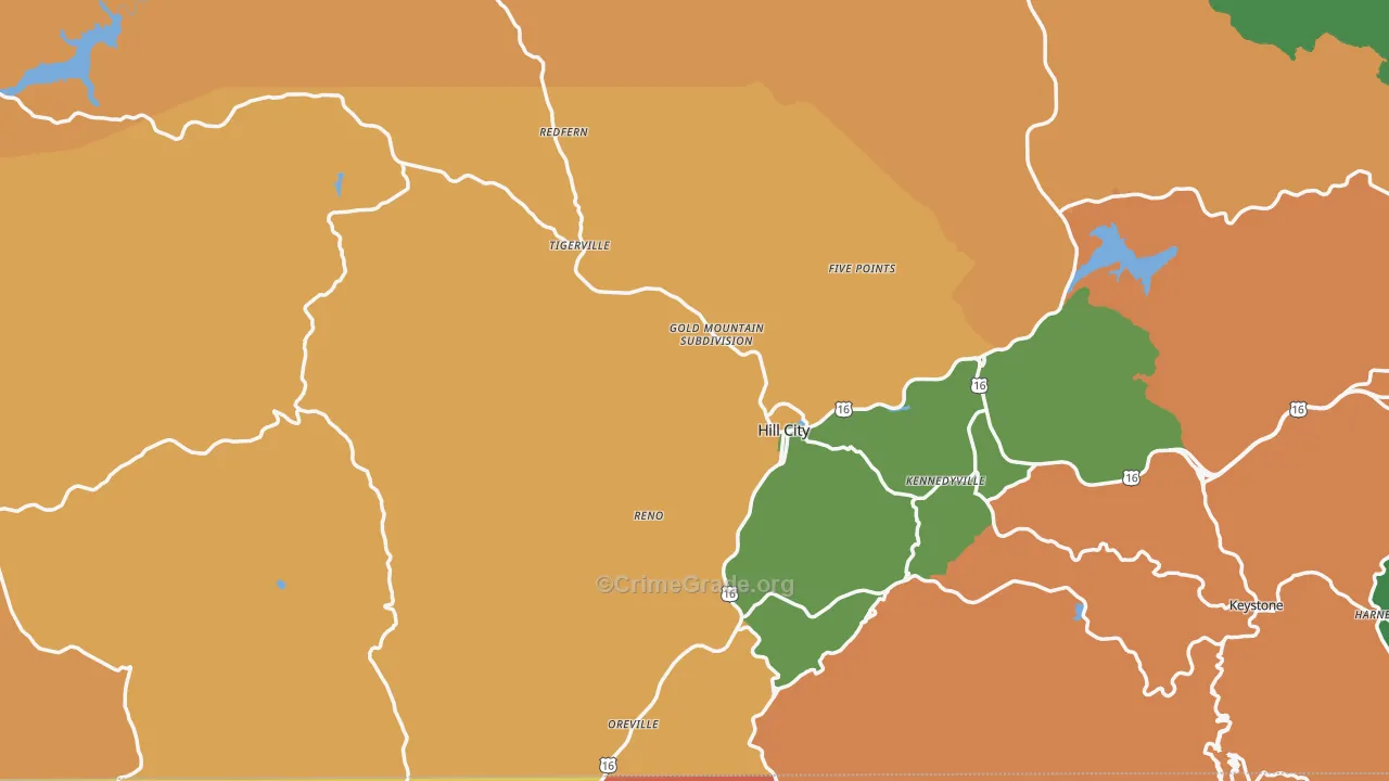 Hill City, SD Map of Drug-Related Crime Rates