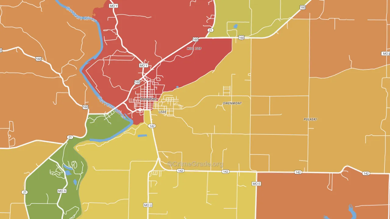 Hill Top, MO Map of Drug-Related Crime Rates