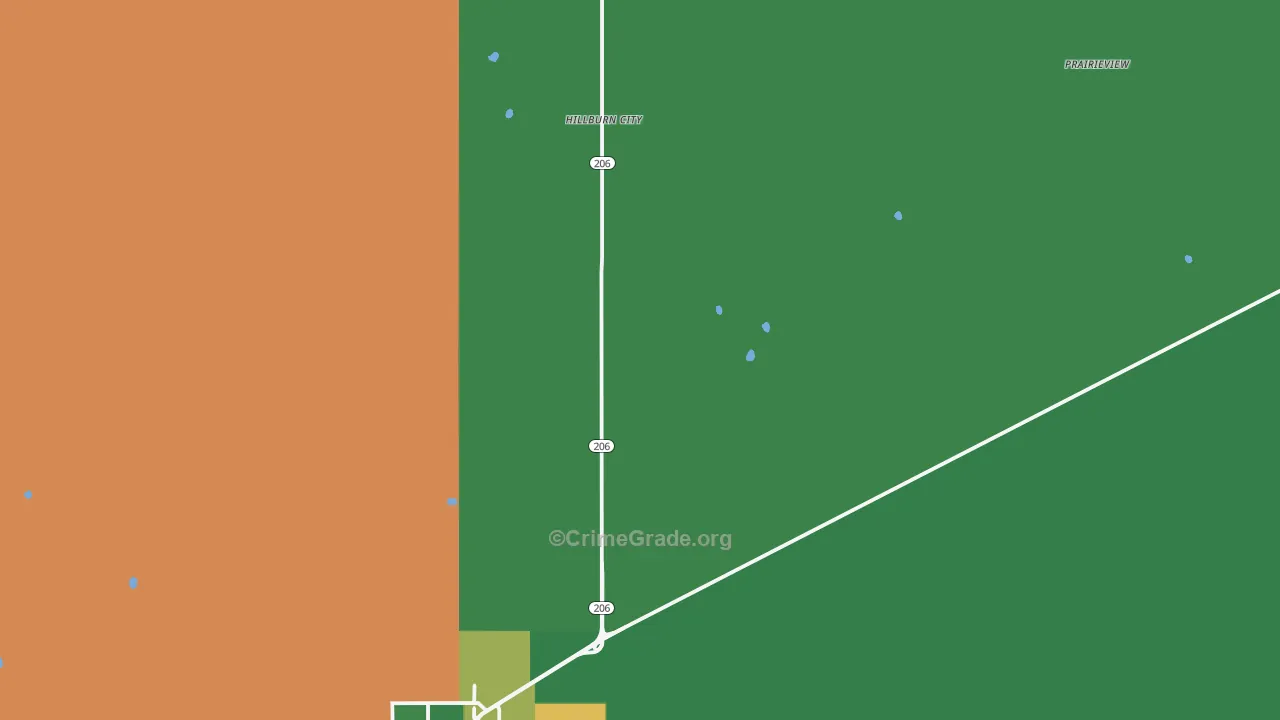 Hillburn City, NM Map of Drug-Related Crime Rates