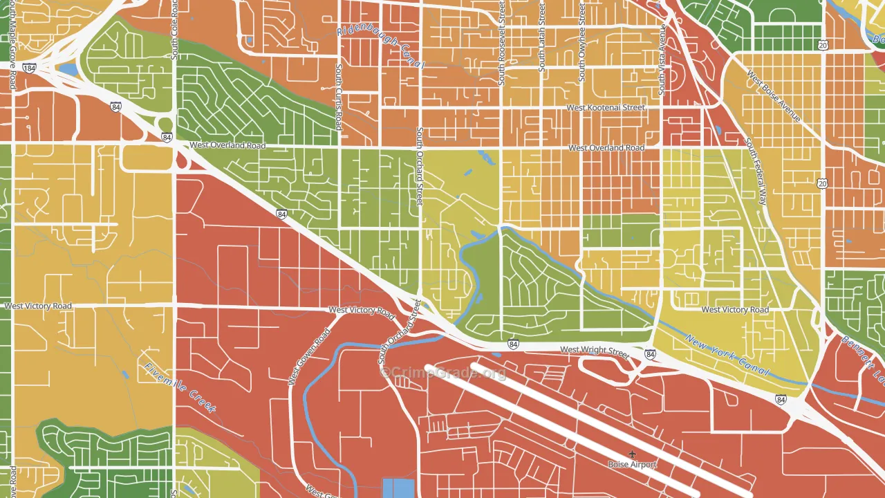 Hillcrest, Boise, ID Map of Drug-Related Crime Rates