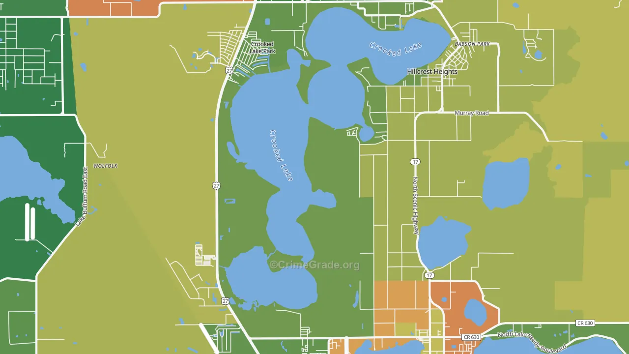 Hillcrest Heights, FL Map of Drug-Related Crime Rates