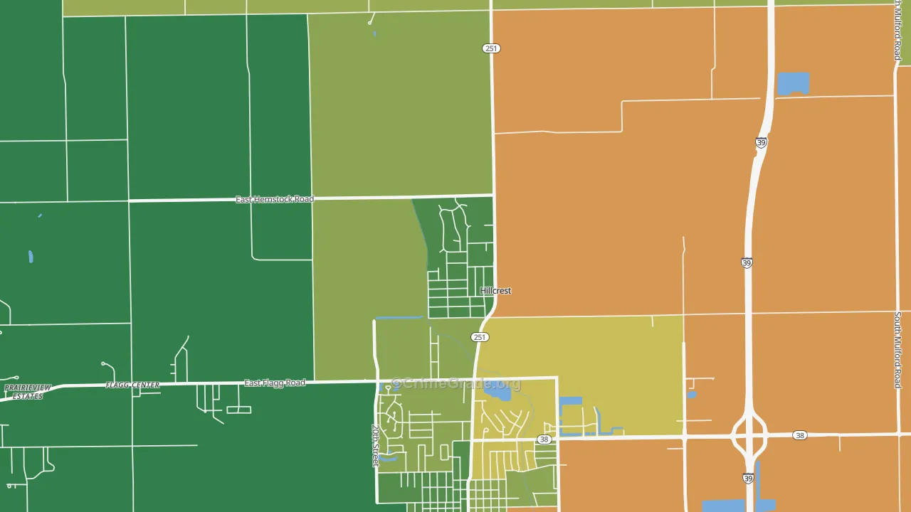 Hillcrest, IL Map of Drug-Related Crime Rates