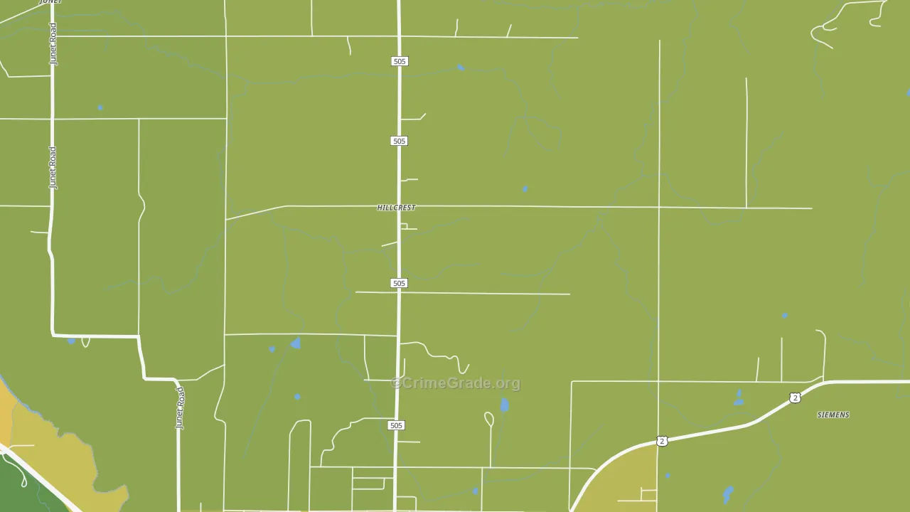 Hillcrest, MI Map of Drug-Related Crime Rates