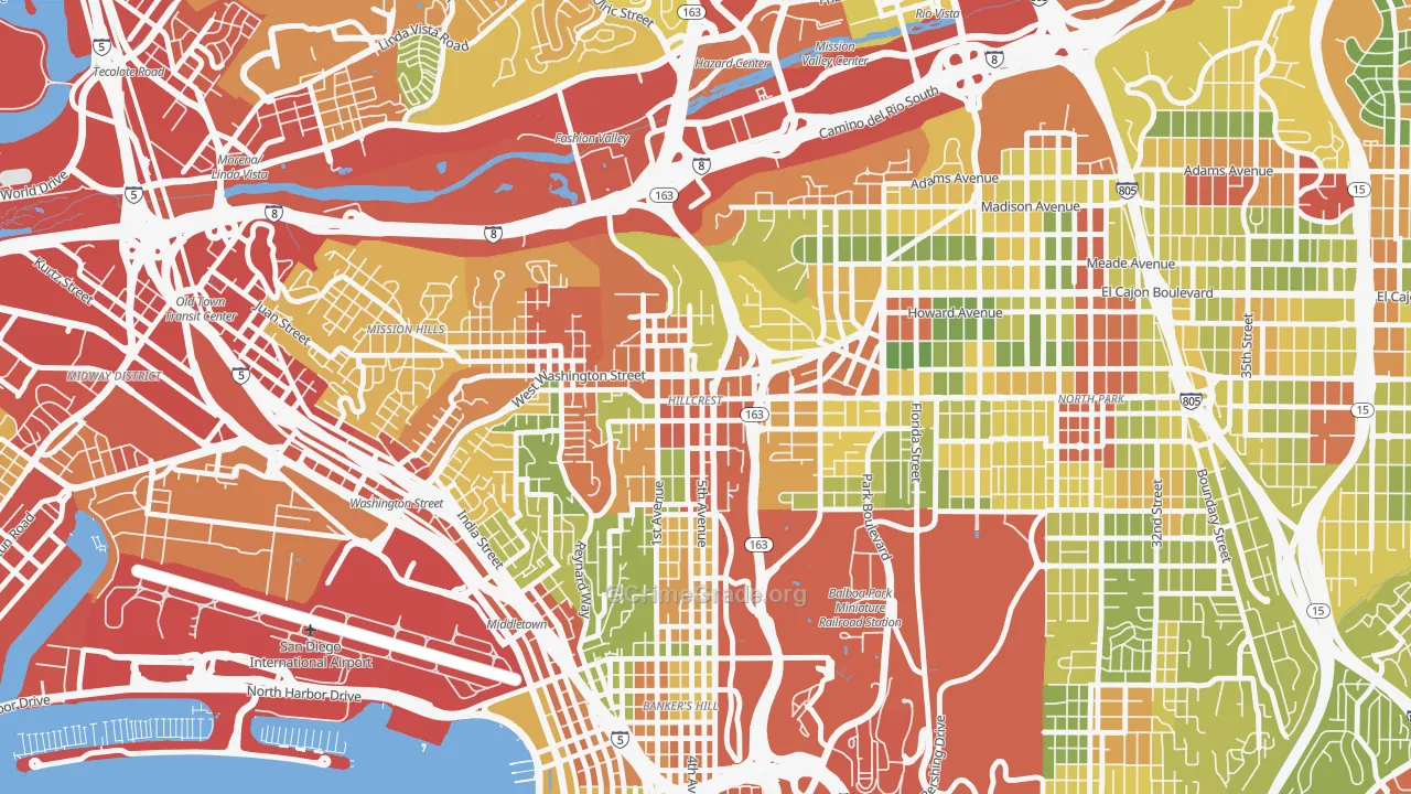 Hillcrest, San Diego, CA Map of Drug-Related Crime Rates
