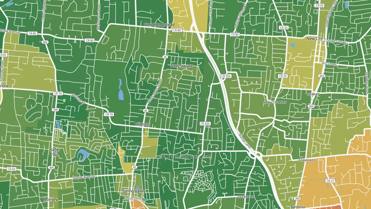 Hillcrest, Spring Valley, NY Map of Drug-Related Crime Rates