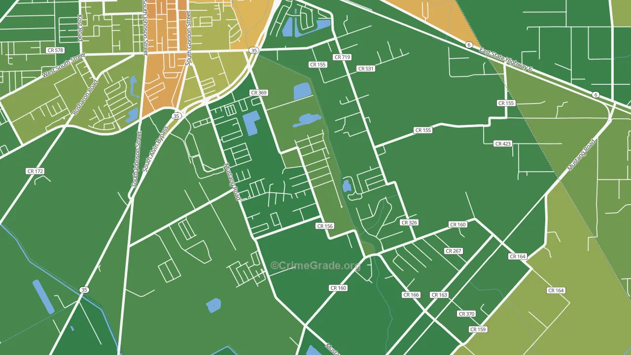 Hillcrest, TX Map of Drug-Related Crime Rates